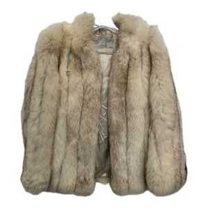 Hertzberg Furs Mink Swing Jacket Coat SZ Medium/Large White Vintage NC Made